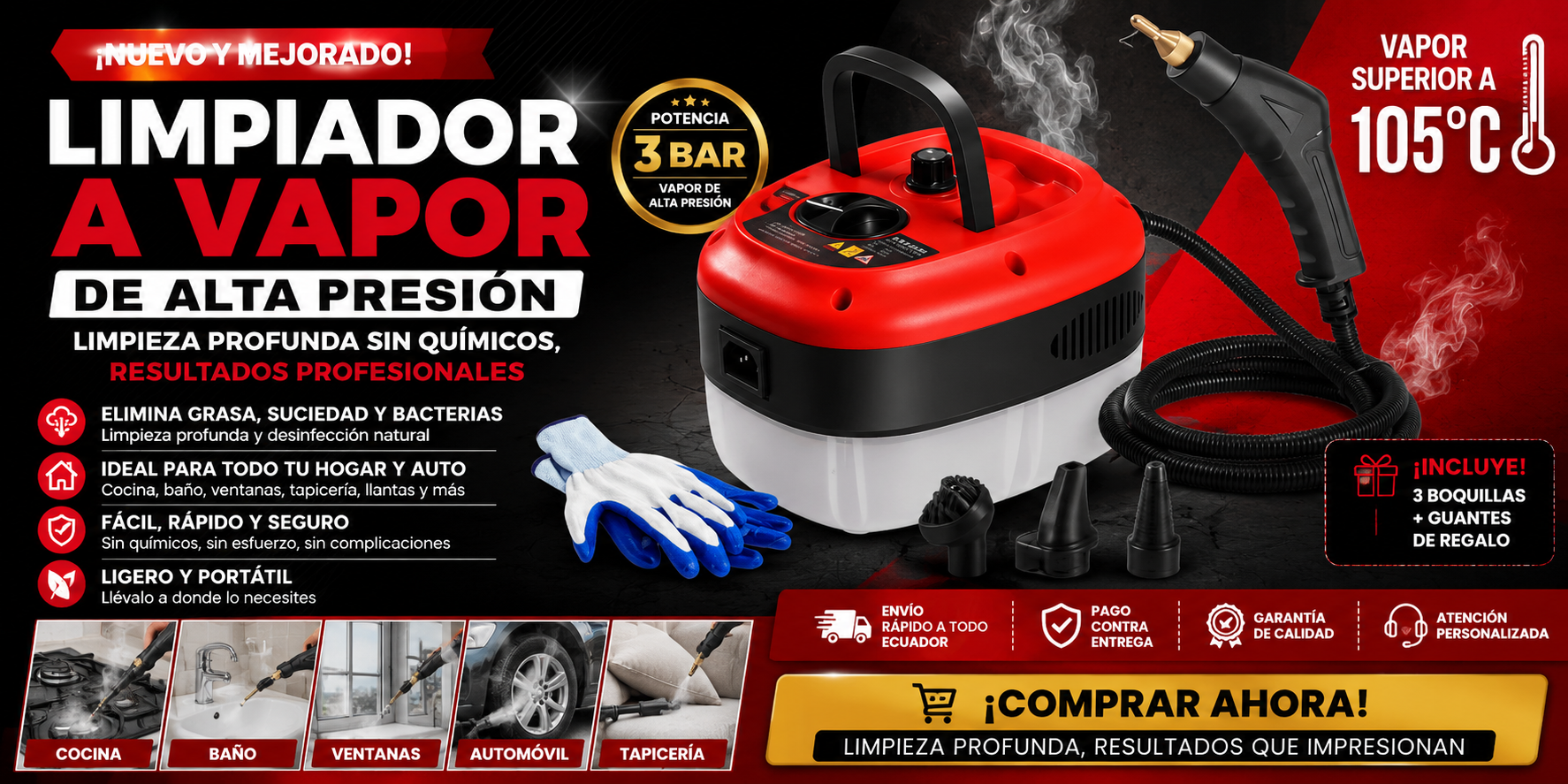 🚀 LIMPIADOR A VAPOR DE ALTA PRESIÓN